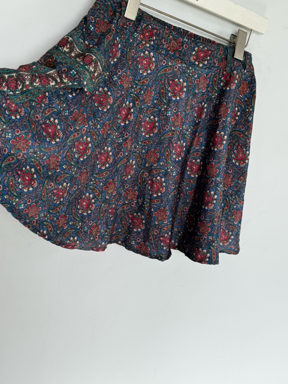 Earthbound Trading Co. Floral Paisley Blue A-Line Skirt Size Small - Picture 3 of 9